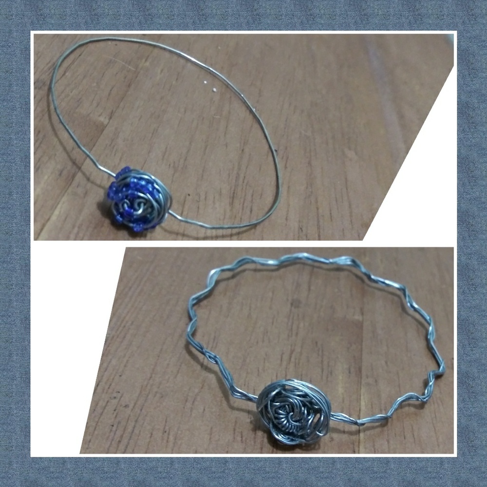 Bundle 2 elegant wire wrapped bracelets